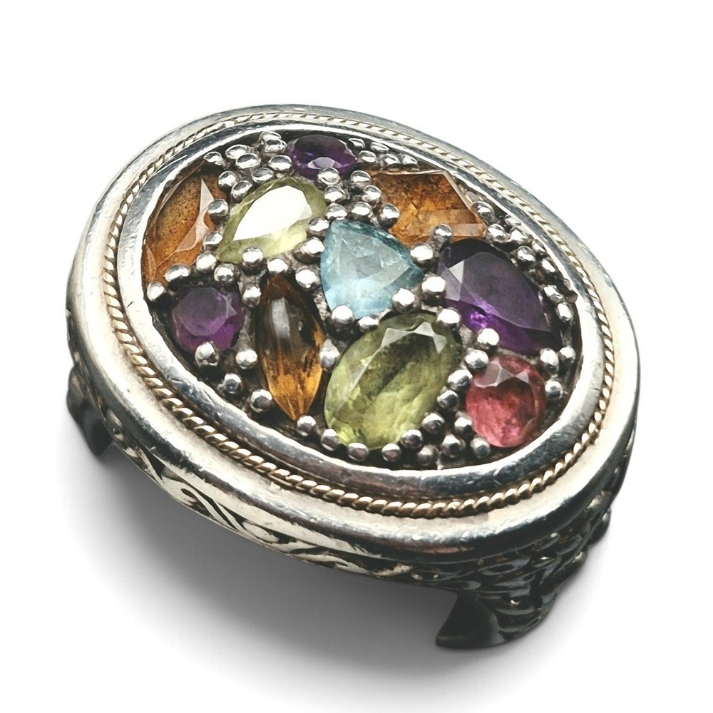 Balissima Collection Effy Multi-Gemstone Ring Women Size 7 925 & 18K Gold